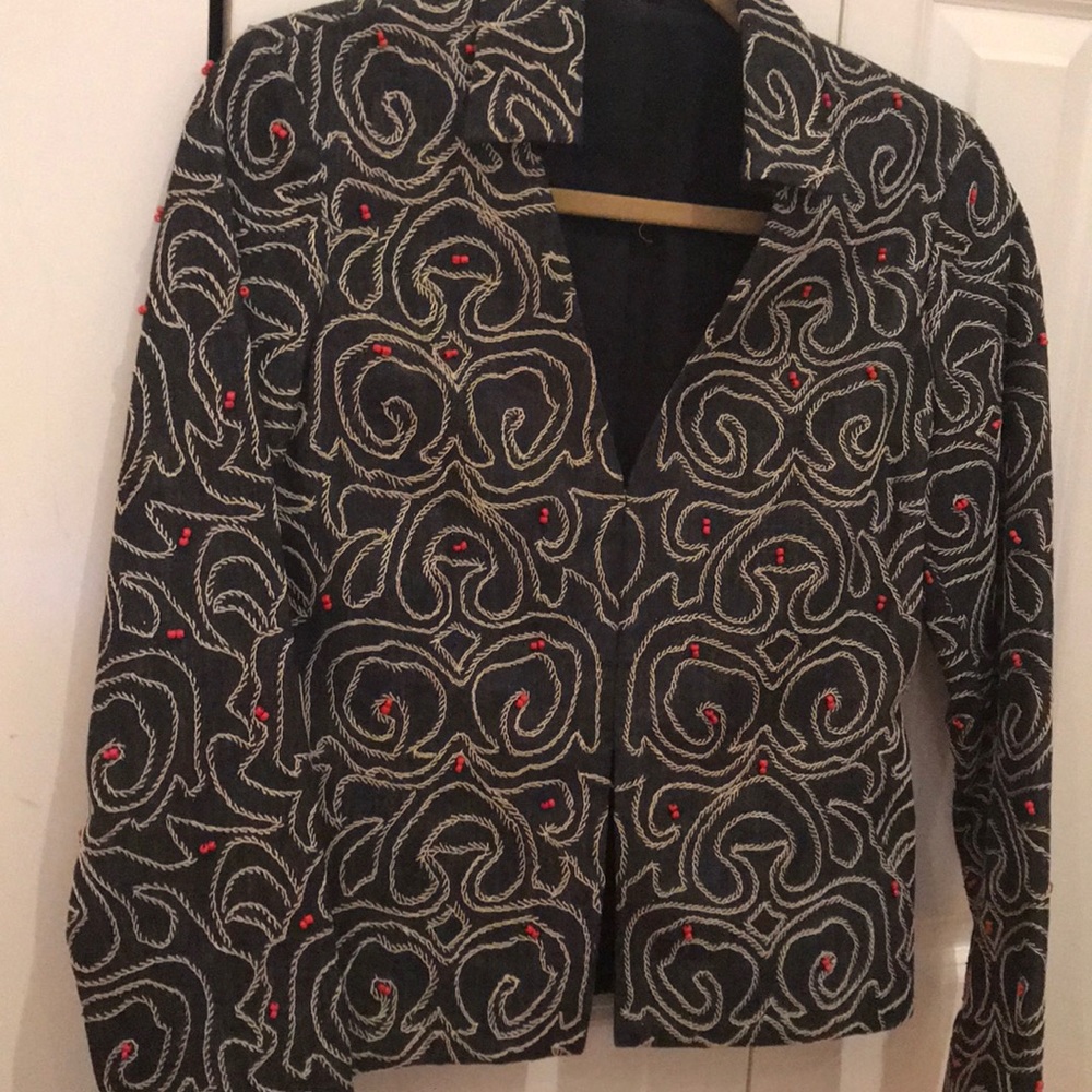 Beaded Denim Jacket Never Worn - image 1